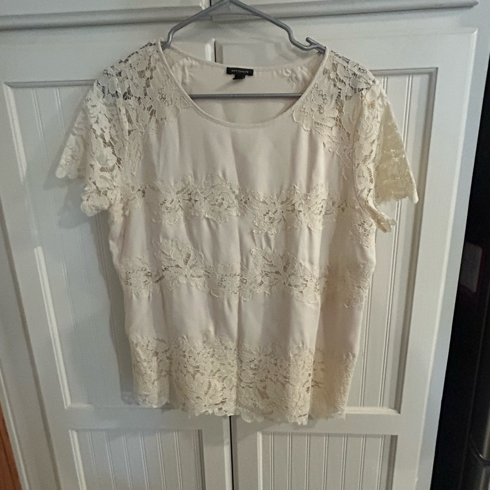 Ann Taylor Cream Lace Blouse